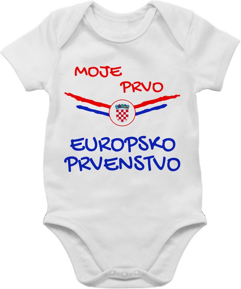 Shirtracer Shirtbody Meine erste EM Kroatien kroatisch 2026 Fussball WM Fanartikel Baby von Shirtracer