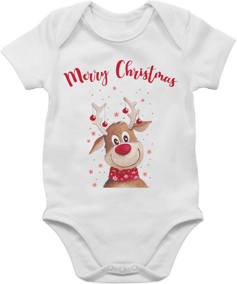 Shirtracer Shirtbody Merry Christmas Rentier I Elch Weihnachten Kleidung Baby von Shirtracer