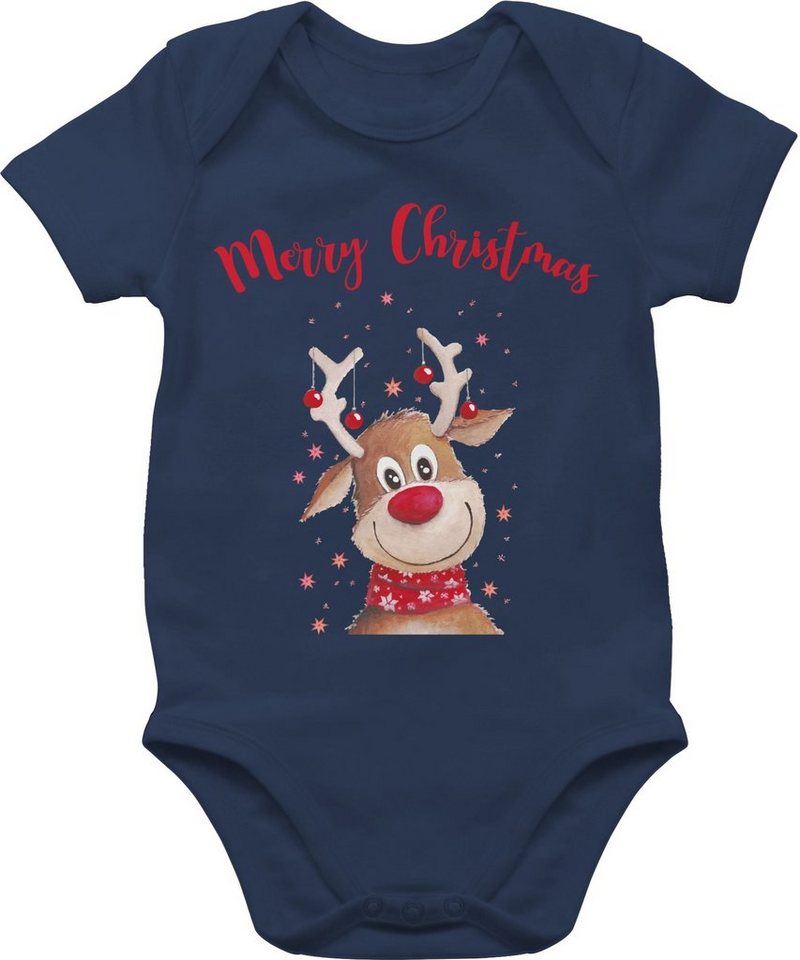 Shirtracer Shirtbody Merry Christmas Rentier Weihnachten Kleidung Baby von Shirtracer