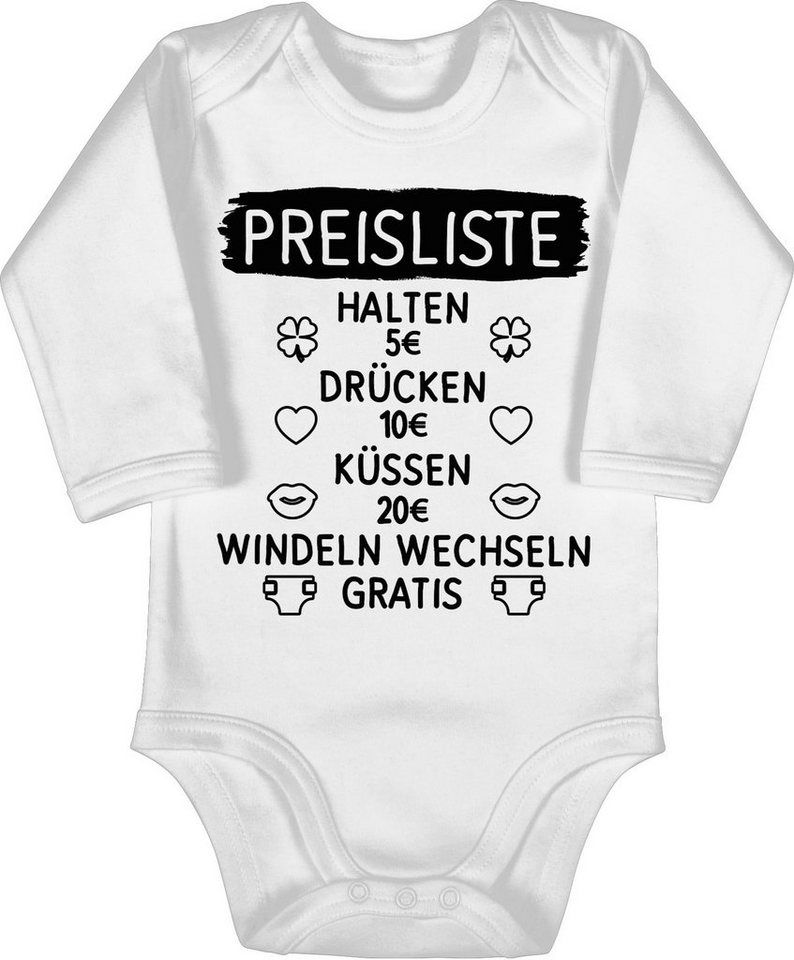 Shirtracer Shirtbody Preisliste mit Symbolen - schwarz Sprüche Baby von Shirtracer