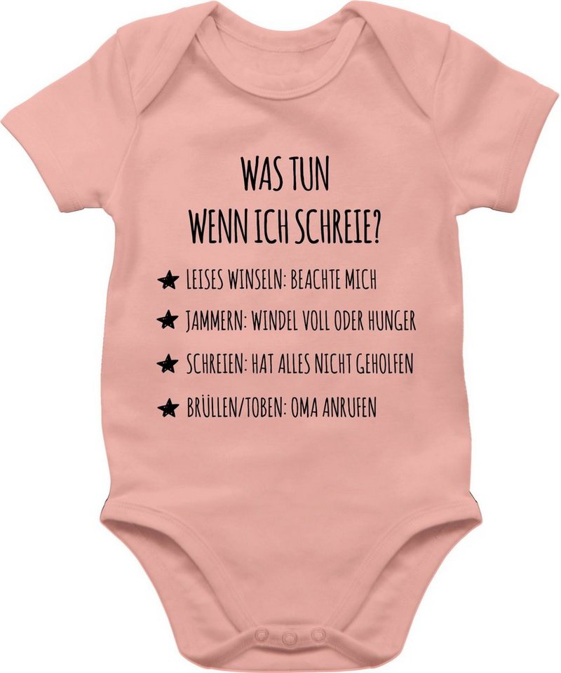 Shirtracer Shirtbody Schreianleitung, was tun wenn ich schreie? Strampler Baby Mädchen & Junge von Shirtracer