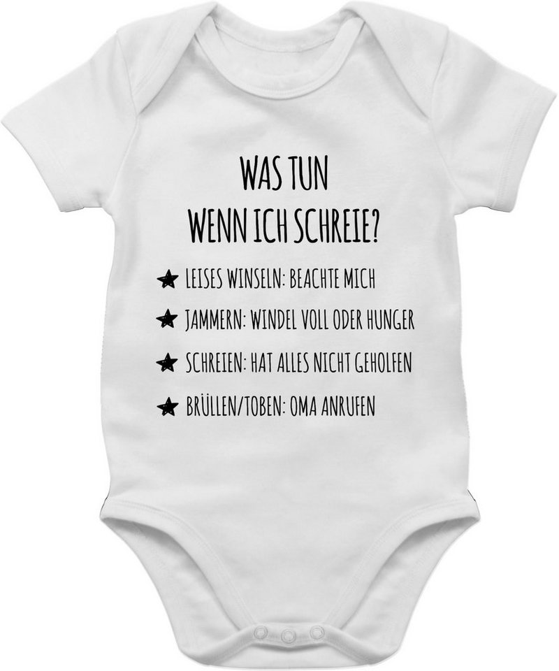 Shirtracer Shirtbody Schreianleitung, was tun wenn ich schreie? Strampler Baby Mädchen & Junge von Shirtracer