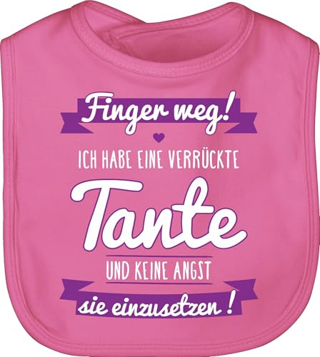 Baby Lätzchen - Ich habe eine verrückte Tante Lila - Unisize - Pink - taufgeschenke aunt aunty babylätzchen tauf geschenk tantes teyze kinderlätze babysachen mädchen auntie family letzchen von von Shirtracer
