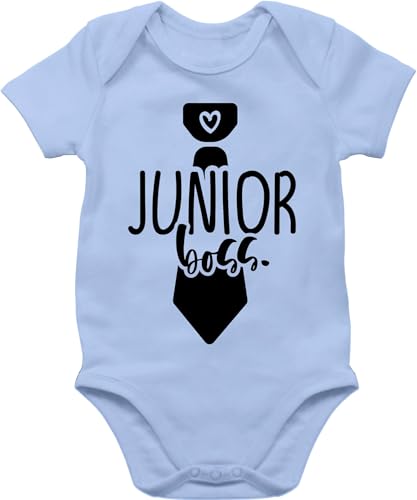 Shirtracer Baby Body Junge Mädchen - Sprüche - Junior Boss - 3/6 Monate - Babyblau - strampler mit spruch sprüche. baby-kurzarmbodys m�dchen neugeboren lustige babykleidung sprüchen aufschrift von Shirtracer