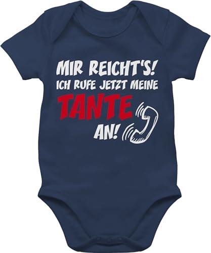 Baby Body Junge Mädchen - Mir reichts Ich ruf jetzt meine Tante an - 6/12 Monate - Navy Blau - babybodys jungen tantes geschenk rufe kurzarm strampler bodies kurzarmbody kinderbodys bodie buddy von Shirtracer