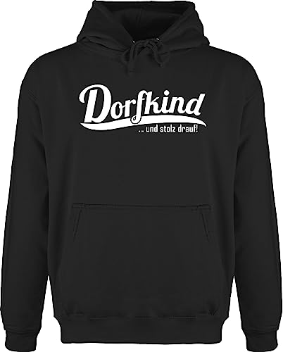 Shirtracer Hoodie Herren Pullover Männer - Sprüche Statement mit Spruch - Dorfkind und stolz Drauf I Landleben I Dorfkinder - XS - Schwarz - Dorf Klamotten sprüche+Pullover sprueche Farm Pulli Sachen von Shirtracer