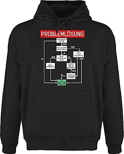 Hoodie Herren Pullover Männer - Sprüche Statement mit Spruch - Problemlösung - 5XL - Schwarz - geschenk zur einschulung arbeit hoddies sprüchen drauf kapuze witzige kapuzenpulli lustige hudi von Shirtracer