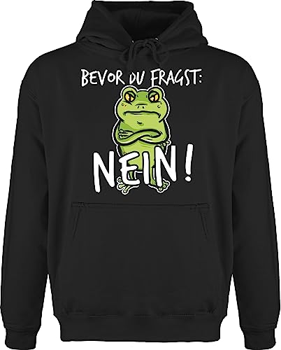 Shirtracer Hoodie Herren Pullover Männer - Sprüche Statement mit Spruch - Bevor du fragst: Nein! - Frosch - Weiß - XS - Schwarz - Pulis spruchen sprüche+Pullover sprueche no pullis sprueche+Pullover Shirtracer Hoodie Herren Pullover Männer - Sprüche Statement mit Spruch - Bevor du fragst: Nein! - Frosch - Weiß - XS - Schwarz - Pulis spruchen sprüche+Pullover sprueche no pullis sprueche+Pullover von Shirtracer