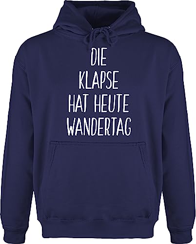 Hoodie Herren Pullover Männer - Sprüche Statement mit Spruch - Die Klapse hat heute Wandertag - 5XL - Navy Blau - sprüche, fun-sweatshirts lustige sprueche pullis witzige spruechen hoddi spruch. von Shirtracer