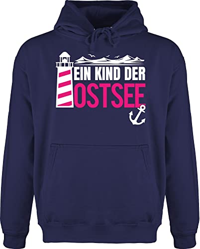 Hoodie Herren Pullover Männer - Sprüche Statement - Ein Kind der Ostsee fuchsia/weiß - 4XL - Navy Blau - kapuzenpulli mit aufschrift hoodies/pullis spruch hoody hoodies kapuzenshirt hoddy pulli von Shirtracer