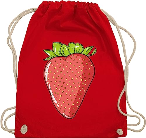 Turnbeutel Rucksack - Sprüche Statement - Erdbeere Erdebeer Erdbeeren Sommerfrüchte Geschenk - Unisize - Rot - erdbeertaschen mit aufschrift erdbeer beutel statements strawberry stoffrucksack von Shirtracer