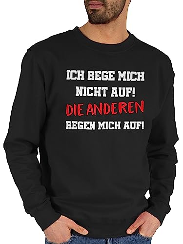 Sweater Pullover Sweatshirt Herren Damen - Sprüche Statement mit Spruch - Ich rege mich nicht auf die anderen regen mich auf - L - Schwarz - deutschen sprüchen sprueche sarkastisch pulli spruechen von Shirtracer