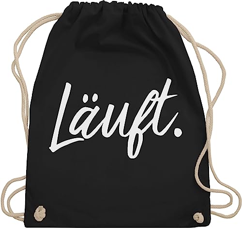 Shirtracer Turnbeutel Rucksack - Sprüche - Läuft - Statement - Unisize - Schwarz - lustige mit aufschrift typo beutel taschen statements laeuft stoffrucksack festival spruch läuft. stoffbeutel läuft von Shirtracer