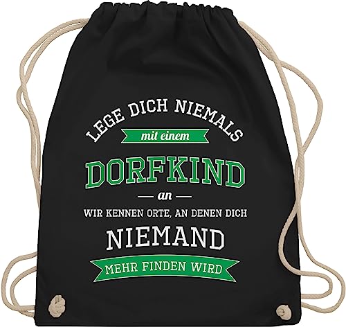 Shirtracer Turnbeutel Rucksack - Sprüche Statement Spruch - Lege dich niemals mit einem Dorfkind an - Unisize - Schwarz - beutel+rucksack+mit+sprüchen sprueche dorf beutel sprüchen spruechen bauern von Shirtracer