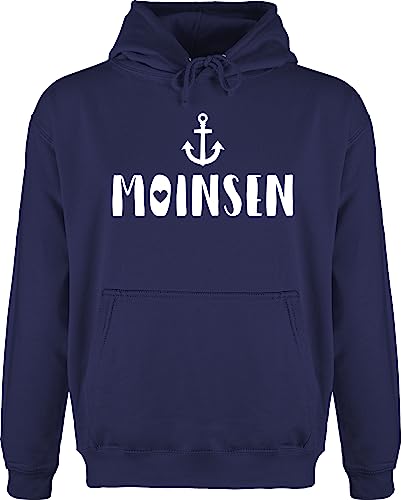 Hoodie Herren Pullover Männer - Sprüche Statement - Moinsen - XL - Navy Blau - pulli pollover polloverer hoodies/pullis hoody kapuzenpullover kaputzenpuloverer mit kapuze hoodies kordel oberteile von Shirtracer