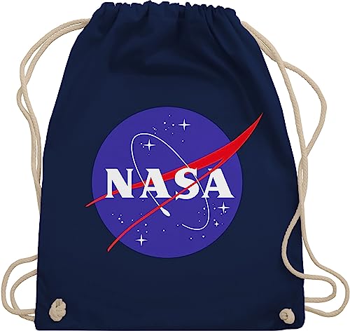 Turnbeutel Rucksack - Sprüche Statement - Raumfahrt Nasa Meatball Logo I - Unisize - Navy Blau - turnbeutel. zocker space beutel geek patch juterucksack nerd sternen beuteltasche nerds astronaut von Shirtracer