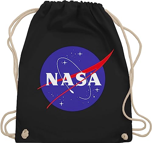 Turnbeutel Rucksack - Sprüche Statement - Raumfahrt Nasa Meatball Logo I - Unisize - Schwarz - turnbeutel. zocker space beutel geek patch juterucksack nerd sternen beuteltasche nerds astronaut von Shirtracer