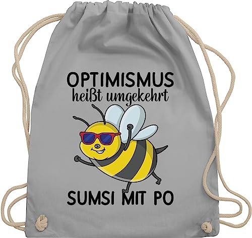 Turnbeutel Rucksack - Sprüche Statement Spruch - Optimismus heißt umgekehrt Sumsi mit Po I Büro Arbeitskollegen - Unisize - Hellgrau - bienen tasche beutel+rucksack+mit+sprüchen sprueche bee Turnbeutel Rucksack - Sprüche Statement Spruch - Optimismus heißt umgekehrt Sumsi mit Po I Büro Arbeitskollegen - Unisize - Hellgrau - bienen tasche beutel+rucksack+mit+sprüchen sprueche bee von Shirtracer
