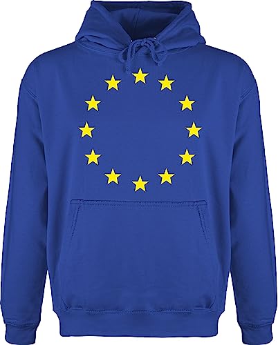 Shirtracer Hoodie Herren Pullover Männer - Sprüche Statement - Europa 12 Sterne - M - Royalblau - Hoodies Man eu jh001 Hoodies/pullis Pollover huddis Oberteil Hoodys kaputzenpuloverer Langarm Hoody von Shirtracer