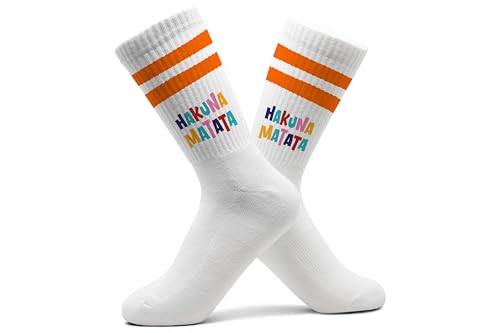Shirtracer Statement - Socken Hakuna Matata Tennissocken Alles in Ordnung I Keine Sorge Tennissocken Kein Problem - 37-41 - Orange - statements socks herren damen von Shirtracer