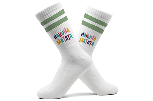 Shirtracer Statement - Socken Hakuna Matata Tennissocken Alles in Ordnung I Keine Sorge Tennissocken Kein Problem - 37-41 - Pastell Mint - statements socks herren damen von Shirtracer