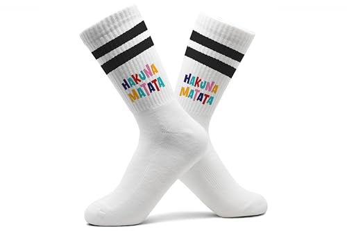 Shirtracer Statement - Socken Hakuna Matata Tennissocken Alles in Ordnung I Keine Sorge Tennissocken Kein Problem - 37-41 - Schwarz - statements socks herren damen von Shirtracer