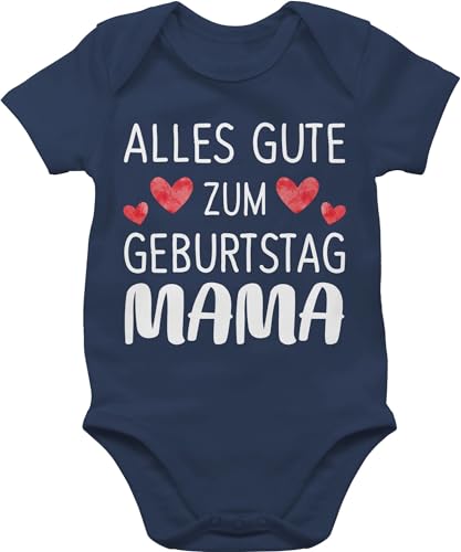 Shirtracer Baby Body Junge Mädchen - Sprüche - Alles gute zum Geburtstag Mama weiß - 1/3 Monate - Navy Blau - geburtstagsgeschenk baby-mama babymode witzig spruch mum bodys geschenk von Shirtracer