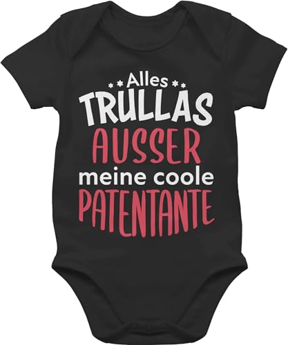 Baby Body Junge Mädchen - Alles Trullas ausser meine coole Patentante - 3/6 Monate - Schwarz - kurzarm bodys godi geschenk bodies jungen gotti strampler neugeborene sprüche kurzarmbody beste von Shirtracer