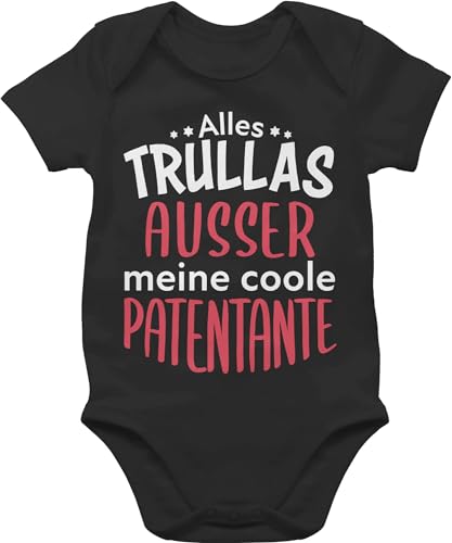 Baby Body Junge Mädchen - Alles Trullas ausser meine coole Patentante - 3/6 Monate - Schwarz - sachen für taufpatinmbody patentanten godi bodys pateneltern geschenk patin taufe strampler von Shirtracer
