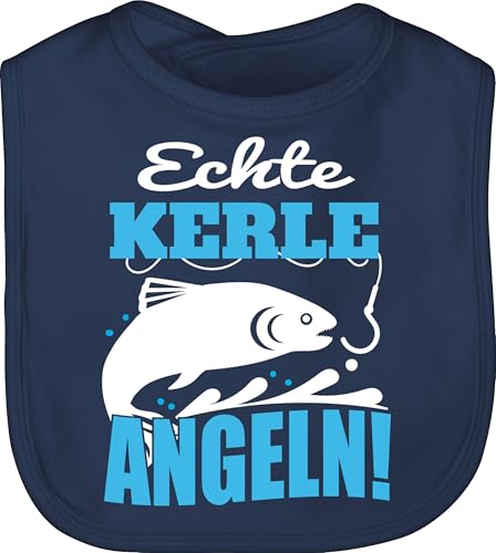 Shirtracer Baby Lätzchen - Sprüche - Echte Kerle angeln Fisch - Unisize - Navy Blau - lustige babysachen spruch kinderlatz babykleidung mit süßen sprüchen spruche babylätze geschenke zur geburt von Shirtracer