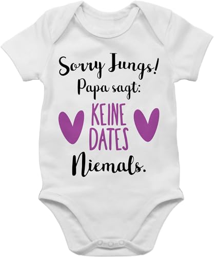 Baby Body Junge Mädchen - Geschenk zum Vatertag - Sorry Jungs Keine Dates Lila - 1/3 Monate - Weiß - babysachen papa baby-kleidung männertagsgeschenke strampler kinder-body vater papas babybuddy von Shirtracer