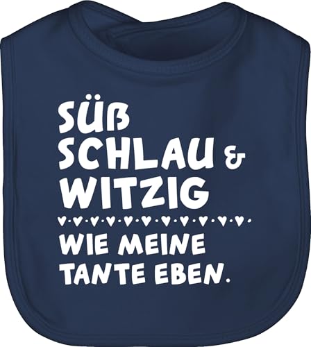 Baby Lätzchen - Sprüche - Süß schlau und witzig wie meine Tante eben I - Unisize - Navy Blau - lustige babysachen spruch aunt schlabberlatz babykleidung mit süßen sprüchen spruche tantes latz von Shirtracer
