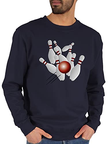 Shirtracer Sweater Pullover Sweatshirt Herren Damen - Bowling & - Kegeln alle 9 Kegeln Kugel - L - Dunkelblau - bowlingkugel bowlingball pins Kegel pin Kugeln Ball von Shirtracer