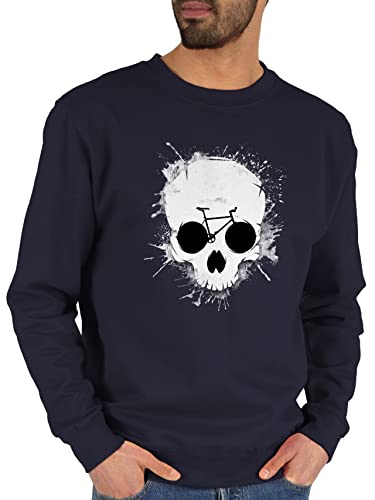 Sweater Pullover Sweatshirt Herren Damen - Bekleidung Radsport - Ride or die - Totenkopf Fahrrad - XL - Dunkelblau - radfahren fahrradsprüchen fahrradbekleidung radfahrer geschenk fahrradgeschenke von Shirtracer