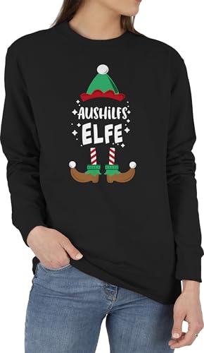 Shirtracer Sweater Pullover Sweatshirt Herren Damen - Frauen Geschenk - Weihnachten Aushilfs-Elfe - L - Schwarz - typisch Frau von Shirtracer