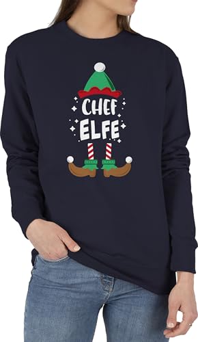Shirtracer Sweater Pullover Sweatshirt Herren Damen - Frauen Geschenk - Weihnachten Chef Elfe - XXL - Dunkelblau - typisch Frau von Shirtracer