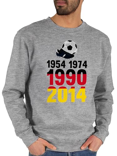 Sweater Pullover Sweatshirt Herren Damen - Fußball EM - 1954, 1974, 1990, 2014 - WM 2022 Weltmeister Deutschland - XXL - Grau meliert - fussball 1974 pulli fussballer 1954 fußballer 1990 fu ball Sweater Pullover Sweatshirt Herren Damen - Fußball EM - 1954, 1974, 1990, 2014 - WM 2022 Weltmeister Deutschland - XXL - Grau meliert - fussball 1974 pulli fussballer 1954 fußballer 1990 fu ball von Shirtracer