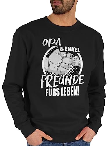 Sweater Pullover Sweatshirt Herren Damen - Geschenke - Opa & Enkel Freunde fürs Leben! - XXL - Schwarz - batertag enkelkind Pulli Fater Tag enkelin pullis opas und vateetag Leben vatertaggeschenke von Shirtracer