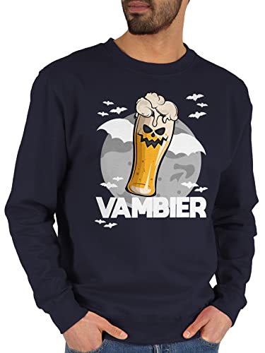 Shirtracer Sweater Pullover Sweatshirt Herren Damen - Halloween - Vambier Bier Geschenk Zombie - XL - Dunkelblau - hellowee biergeschenke halloweem Karneval halowen Sauf Halloween. Vatertag hallowern von Shirtracer