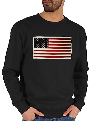 Shirtracer Sweater Pullover Sweatshirt Herren Damen - Kontinente - Flagge USA - M - Schwarz - Amerika Baumwolle American Flag Shirtracer Sweater Pullover Sweatshirt Herren Damen - Kontinente - Flagge USA - M - Schwarz - Amerika Baumwolle American Flag von Shirtracer