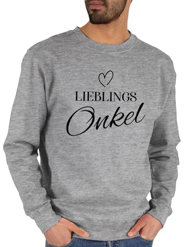 Shirtracer Sweater Pullover Sweatshirt Herren Damen - Lieblings Onkel Typografie - M - Grau meliert - Geschenk lieblingsonkel Pulli Geschenke Bester für den besten liebling Beste liebster Weltbester von Shirtracer