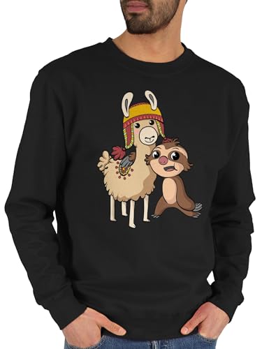 Shirtracer Sweater Pullover Sweatshirt Herren Damen - Manga & Comic Zubehör - Freundschaft Motiv Lama Faultier - XXL - Schwarz - Pulli freundschafts Shirtracer Sweater Pullover Sweatshirt Herren Damen - Manga & Comic Zubehör - Freundschaft Motiv Lama Faultier - XXL - Schwarz - Pulli freundschafts von Shirtracer