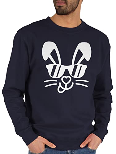 Sweater Pullover Sweatshirt Herren Damen - Oster Outfit - Osterhase zum - M - Dunkelblau - frohe ostern happy easter ostergeschenke ostermotiv ostergeschenk kleinigkeit geschenk hase osterm von Shirtracer