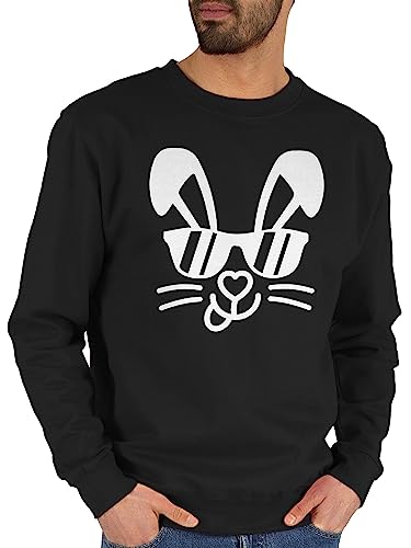 Shirtracer Sweater Pullover Sweatshirt Herren Damen - Oster Outfit - Osterhase zum - XXL - Schwarz - kleinigkeit Ostern mit Hasen ostermitbringsel hase osterüberraschung hasenmotiv osterkleinigkeiten von Shirtracer