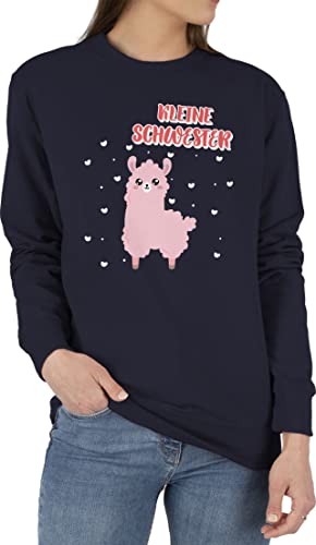 Shirtracer Sweater Pullover Sweatshirt Herren Damen - Partner-Look Familie Mädchen - Kleine Schwester Lama - S - Dunkelblau - Partnerlook Schwestern Pulli Tochter von Shirtracer
