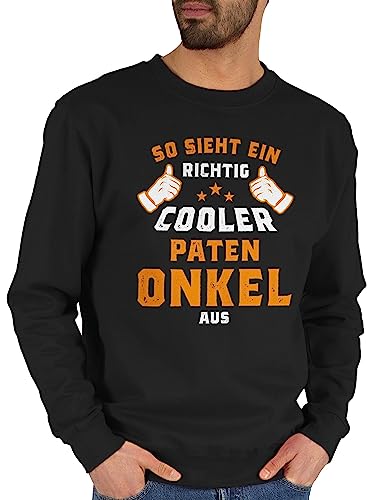 Sweater Pullover Sweatshirt Herren Damen - So sieht ein richtig cooler Patenonkel aus I Geschenk Patenonkel - L - Schwarz - bester mein ist der beste pulli patenonkel+geschenk onkel geschenke für von Shirtracer