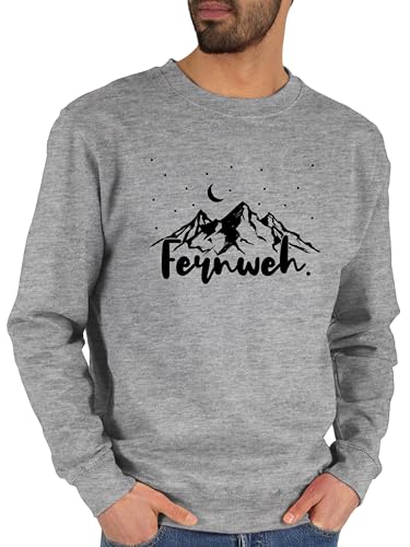 Shirtracer Sweater Pullover Sweatshirt Herren Damen - Sprüche Statement - Fernweh Berge - S - Grau meliert - mit Aufschrift Berg Pulli Statements wanderbekleidung Sweatshirts sprüchen für Spruch Shirtracer Sweater Pullover Sweatshirt Herren Damen - Sprüche Statement - Fernweh Berge - S - Grau meliert - mit Aufschrift Berg Pulli Statements wanderbekleidung Sweatshirts sprüchen für Spruch von Shirtracer