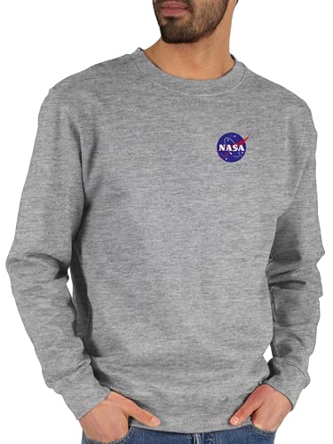Shirtracer Sweater Pullover Sweatshirt Herren Damen - Weltall - NASA Logo Space X Merchandise Weltraum - XL - Grau meliert - Pulli von Shirtracer