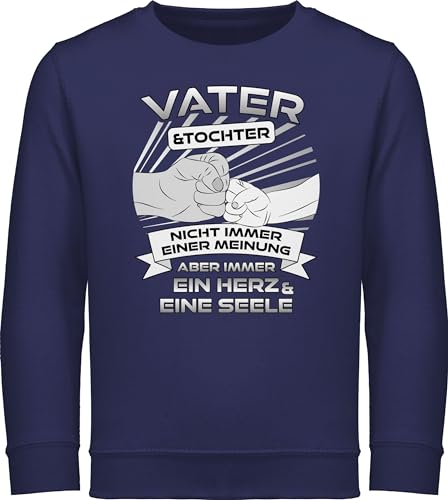 Shirtracer Vater und Tochter nicht immer einer Meinung | Vatertagsgeschenk für Papa von Tochter - Kinder Sweatshirt Unisex Navy Blau Größe 152 von Shirtracer