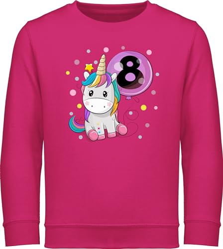 Shirtracer Sweatshirt Kinder Pullover für Jungen - 8. - Einhorn 8 Geburtstag Mädchen Kindergeburtstag 8 Jahre - 152 (12/13 Jahre) - Fuchsia - acht Years Birthday Alter Zahl Jahren 8.Geburtstag Geb von Shirtracer
